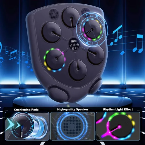 Vista 4 de Music Boxing Machine,Smart Boxing Machine for Adults with Boxing Gloves,9 Modes & 9 Speeds Wall Mounted Music Punching Machine for Home Gym Office
