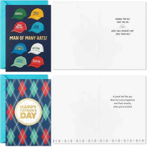 Vista 5 de Hallmark Surtido de tarjetas del día del padre (24 tarjetas con sobres, 6 diseños)