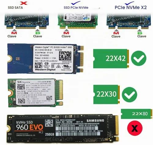 Vista 4 de Sintech Tarjeta adaptadora SSD M.2 NVMe para modelos de barra no táctil MacBook PRO A1708 2016 2017 de 13 pulgadas