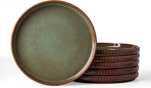 Vista 16 de famiware Star Platos de Ensalada para 6, Juego de Platos de 8 Pulgadas, Vajilla de Gres, Platos Pequeños para Postre, Ensalada, Aperitivo, Blanco