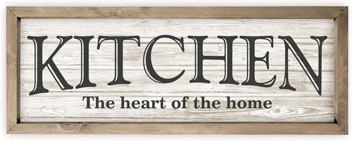 Vista 7 de Kitchen The Heart of The Home - Letrero de pared de madera rústica de 6 x 18 pulgadas (marrón)