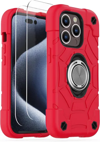 Vista 31 de KCJ Funda para iPhone SE 2022/2020, iPhone 8/7/6/6S, con [2×Protectores de Pantalla][Soporte de Anillo] Silicona Suave+PC Duro Protección Completa