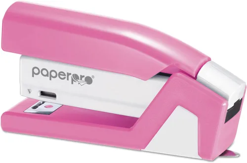 Vista 3 de Grapadora compacta Pink Ribbon, capacidad para 15 hojas, rosa/blanco