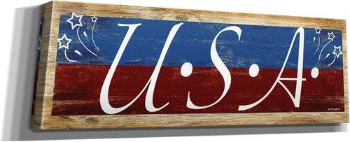 Vista 2 de Epic Graffiti 'USA' de Ed Wargo, lienzo de arte de pared Giclée, 60 x 20 pulgadas