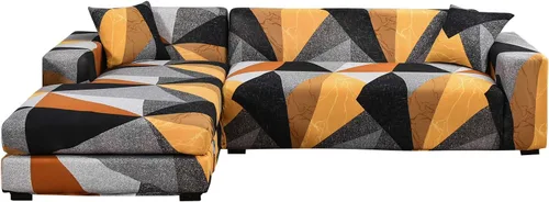Vista 29 de MIFXIN Fundas de sofá modulares en forma de L, 2 piezas, elásticas tipo L, para sofá o sillón, protector de muebles para sala de estar, mascotas