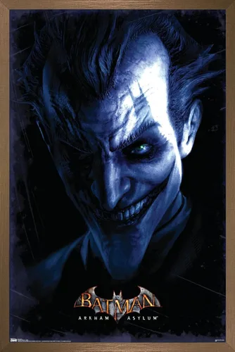 Vista 15 de Trends International DC Comics VIdeo Game - Póster de pared de Arkham Asylum - Joker, 14.725 x 22.375 pulgadas, versión enmarcada de madera