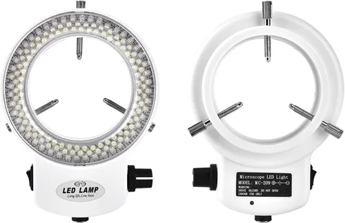 Vista 6 de Luz de microscopio LED 144 LED Brillo ajustable para cámara de microscopio estéreo (blanco)