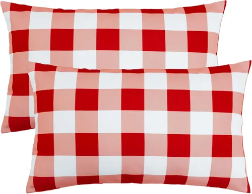 Vista 11 de Poise3EHome Juego de 2 fundas de almohada para exteriores de 16 x 16 pulgadas, a cuadros blancos y negros, a prueba de salpicaduras, para primavera