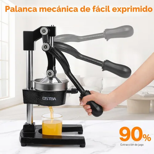 Vista 6 de OSTBA Exprimidor Manual de Hierro Fundido Prensa de Mano, Exprimidor de Cítricos de Grado Comercial, Exprimidor de Limón de Acero Inoxidable