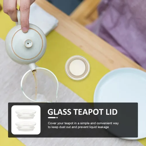 Vista 9 de UPKOCH 2 tapas de vidrio para tetera, repuesto prémium para hervidor de té, bordes redondeados lisos, fáciles de limpiar para mantener teteras