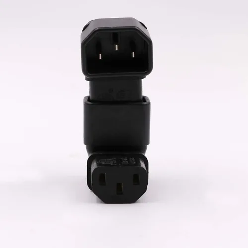 Vista 7 de Adaptador de corriente IEC C14 a C13 PDU/enchufe hacia abajo 90 grados para montaje en pared LCD TV paquete de 2 Negro/paquete de 2 (abajo)