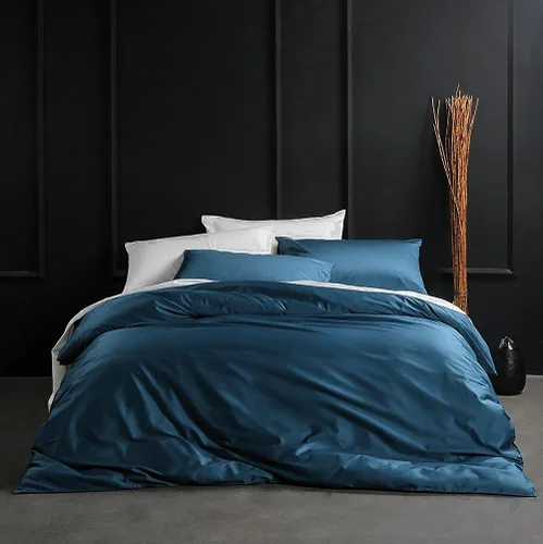Vista 24 de Juego de ropa de cama de lujo de algodón egipcio, de color liso, de satén de alta densidad de hilos largos, sedoso, suave, transpirable, de primera