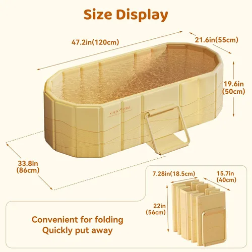 Vista 2 de Bañera Plegable Portátil, Bañera Independiente Sin Instalación, Bañera de SPA para Baño de Remojo, Cabina de Ducha Plegable Baño Caliente y Frío