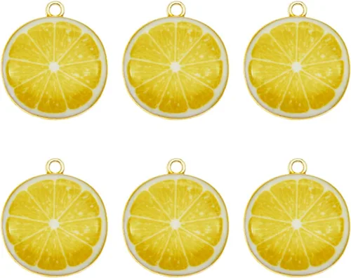 Vista 7 de JJG Race - Juego de 40 dijes chapados en oro surtidos de limón, sandía, naranja, fresa, manzana, delicados, colgantes de frutas para aretes