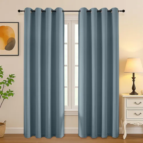 Vista 244 de Simplebrand Juego de 2 paneles de cenefa aguamarina para ventana de cocina de 14 pulgadas de largo, cortinas de oscurecimiento de habitación