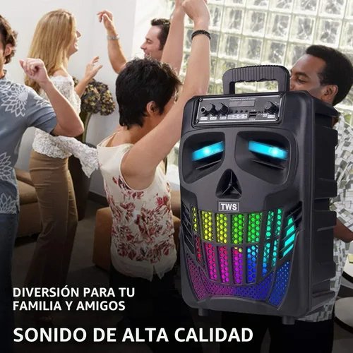 Vista 5 de E I F E R Altavoces Bluetooth Cool Skull, Altavoz Portátil Inalámbrico, Compatible con Smartphones y Tablets, Adecuado para Hogar, Jardín, Fiesta