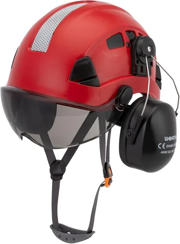 Vista 15 de Casco de protección para los oídos y visera ANSI Z89.1 con ventilación ABS forestal, arborista, árbol, construcción, construcción, protección