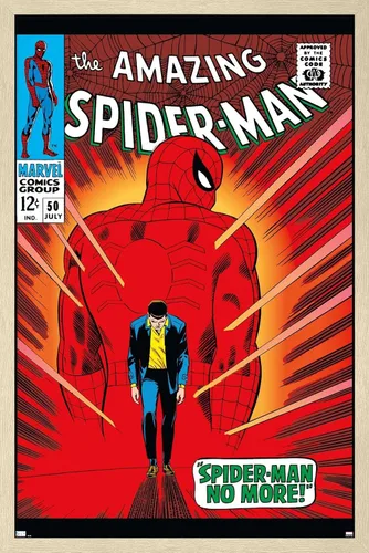 Vista 7 de Trends International Marvel Comics Amazing Spider-Man #50 - Póster de pared, 22.4 pulgadas de largo x 14.7 pulgadas, versión enmarcada en madera