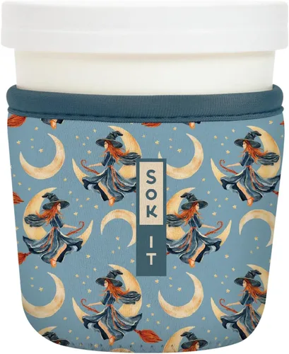 Vista 151 de Sok It IceCreamSok - Funda de neopreno aislada (flores abstractas, pintas de helado cónicas)
