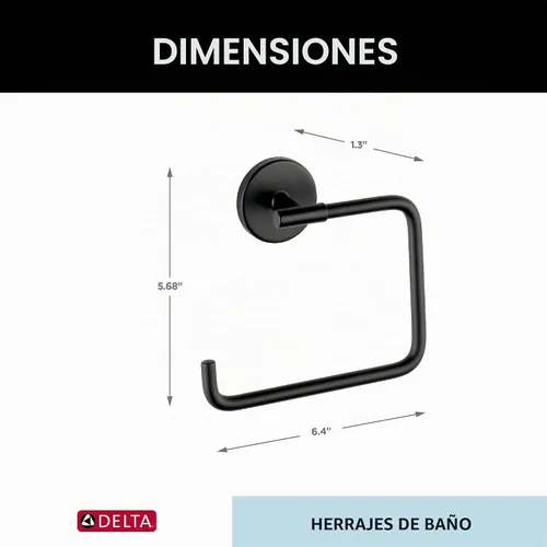 Vista 8 de DELTA FAUCET 759460-BL Anillo de toalla Trinsic, negro mate