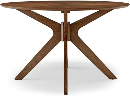 Vista 9 de Modway Crossroads - Mesa de comedor redonda de madera de 47 pulgadas, nogal