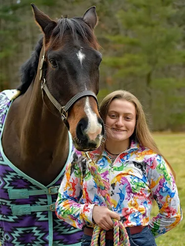 Vista 5 de Anni Lyn Sportswear Camisa de manga larga estampada ProAire para mujer