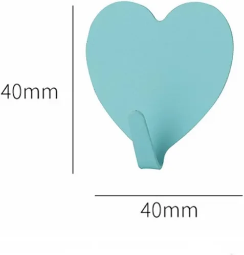 Vista 2 de Gancho de pared autoadhesivo en forma de corazón, gancho para puerta, ganchos decorativos fuertes de acero inoxidable para cocina y baño