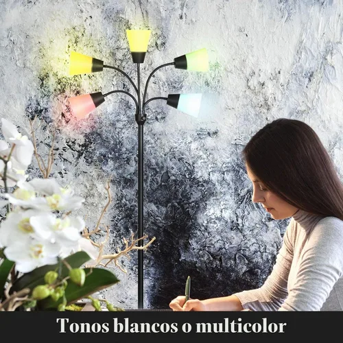 Vista 7 de Brightech Medusa - Lámpara de pie LED moderna – Lámpara de pie de múltiples cabezales para salas de estar y oficinas – Lámpara alta con pantalla