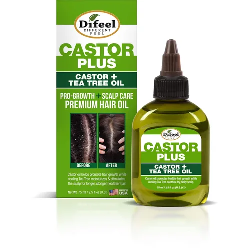 Vista 2 de Difeel Premium Castor Plus Tea Tree - Pro-Growth + Scalp Care Aceite para el cabello prémium de 2.5 onzas