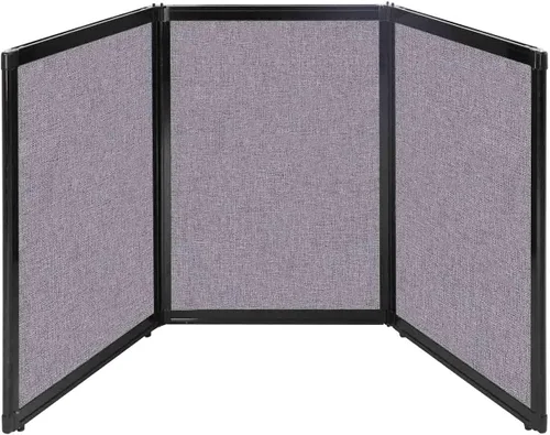 Vista 29 de Versare Pantalla plegable de mesa Partición de 3 paneles Divisor de espacio de trabajo portátil ligero Negro 78 x 24 pulgadas