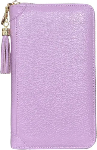 Vista 2 de Easyoulife - Monedero de cuero con cremallera, billetera portatarjetas para mujer, bloqueo RFID