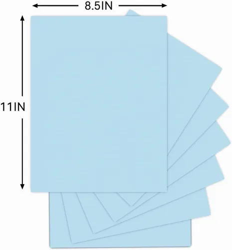 Vista 2 de 200 hojas de cartulina azul claro 8.5x11 8.5x11 papel 8.11 oz 80lb (azul claro)