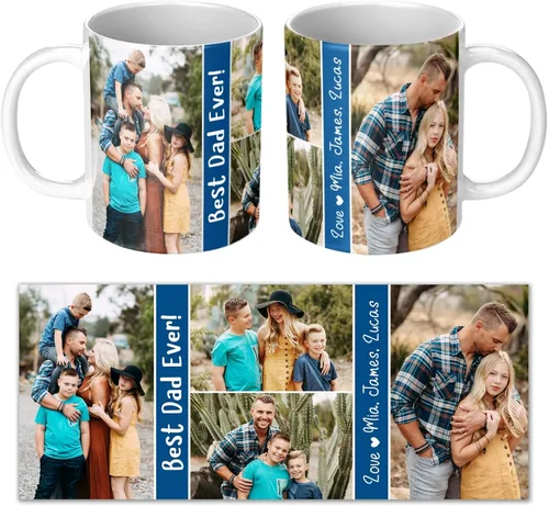Vista 8 de Taza de café personalizada con fotos y nombres, mejor amigo, mejor juntos, collage de fotos personalizado con texto, regalos para amigos, impresión