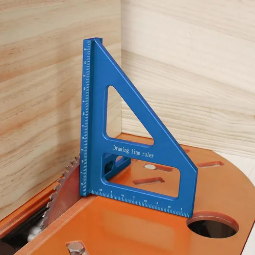 Vista 7 de Regla de medición multiángulo imperial 3D de 6 pulgadas, transportador cuadrado de carpintería de aleación de aluminio de 45/90 grados, línea