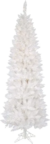 Vista 9 de Vickerman Unlit árbol de navidad artificial de pluma de abeto delgado, con destello, Sintético, Sin iluminar, 30