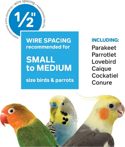 Vista 6 de Prevue Pet Products F085 - Jaula para pájaros de vuelo con soporte, color negro