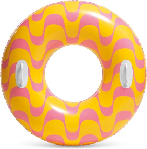 Vista 2 de INTEX Tubo inflable 59256 Wavy Dreams: asas de agarre resistentes, 36 pulgadas de diámetro, capacidad de peso de 132 libras, un tubo, el color puede