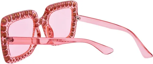 Vista 3 de Elton - Gafas de sol cuadradas con diamantes de imitación de gran