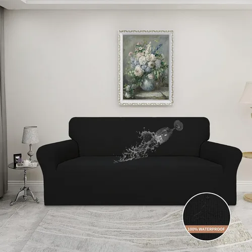 Vista 2 de Easy-Going - Funda para sofá 100% impermeable de ambos lados, funda de jacquard elástica, protector de muebles a prueba de derrames, para niños