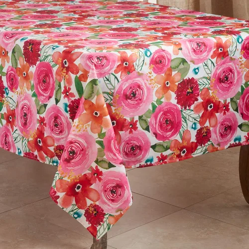 Vista 2 de SARO LIFESTYLE Mantel floral de Santa Mónica, multicolor, 65 x 104 pulgadas