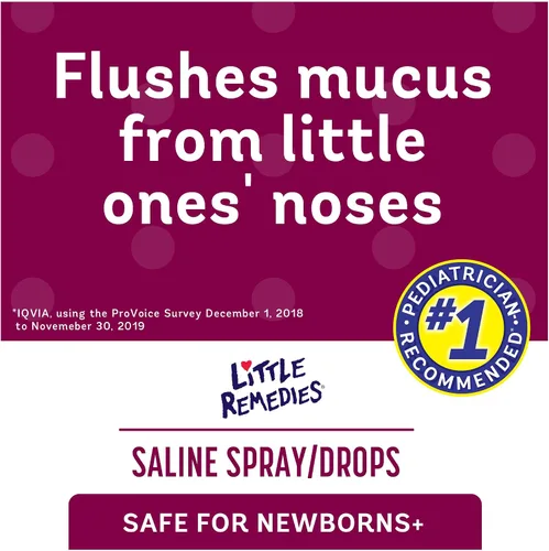 Vista 2 de Little Remedies Sterile Baby Saline Nasal Spray and Drops, 0.5 Fl Oz
