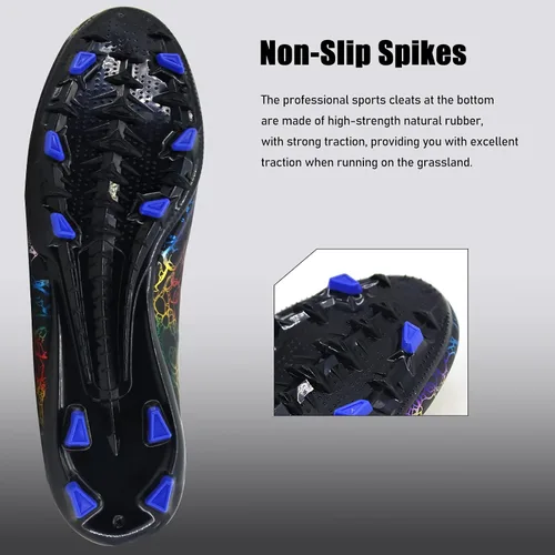 Vista 3 de Juzecx Tacos de fútbol para hombre y mujer, zapatos de fútbol de alta calidad, botas de fútbol para niños grandes, tenis de entrenamiento