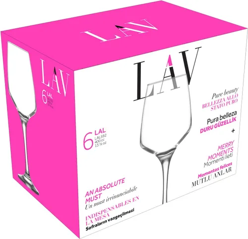 Vista 6 de LAV Juego de copas de vino tinto, Aperol Spritz 6 piezas Copa de cóctel de vino blanco transparente burdeos con tallo Sin plomo para verano