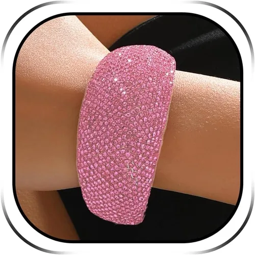 Vista 12 de Rhinestone Bracelet Silver Party Prom Jewelry for Women Cuff Bangles Sparkling Blingbling Tassel Crystal Tennis Bracelet Party Dress Accessories A2