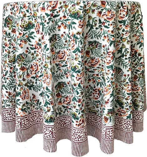 Vista 58 de ATOSII Mantel 100% algodón, Amara, floral, hecho a mano, rectangular, de lino, para cocina, comedor, fiestas, bodas, exteriores, picnics, Pascua