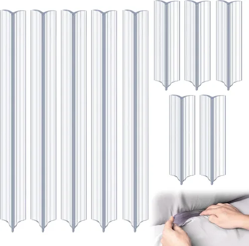 Vista 8 de Alphatool 6 piezas de agarres de silicona transparente antideslizantes para fundas de sofá - 2 tamaños para mantener las fundas de sillón y sofá