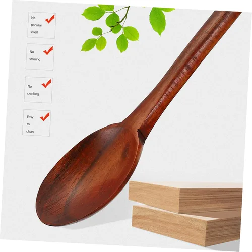 Vista 5 de SHOWERORO Cucharón de madera para cocina, cuchara de madera, cuchara de servir cuchara de madera para cocinar, resistente, fácil de limpiar para uso
