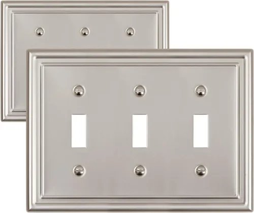 Vista 30 de Cubiertas de salida para placas de interruptor, paquete de 2 placas Latón antiguo