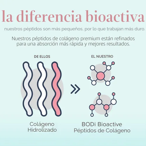 Vista 6 de BODi Péptidos de colágeno bioactivos en polvo, colágeno tipo I y III para la salud de la piel, cabello y uñas, suplemento sin gluten para mujeres