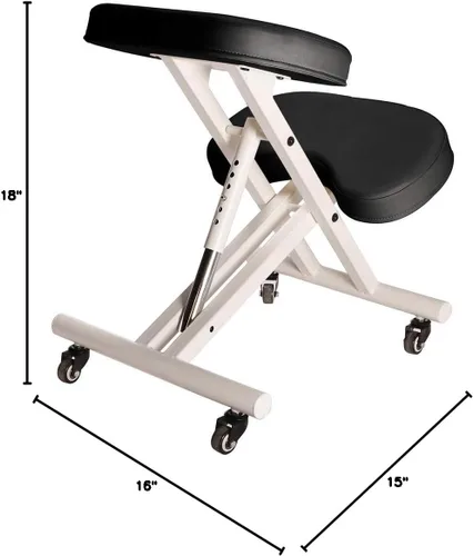 Vista 2 de Modern Home Silla ergonómica con ruedas de postura arrodillada - Blanco/Negro